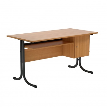 Lehrertisch, 130x65 cm (B/T), 76 cm hoch, Platte: Melamin, ABS-Kante, 